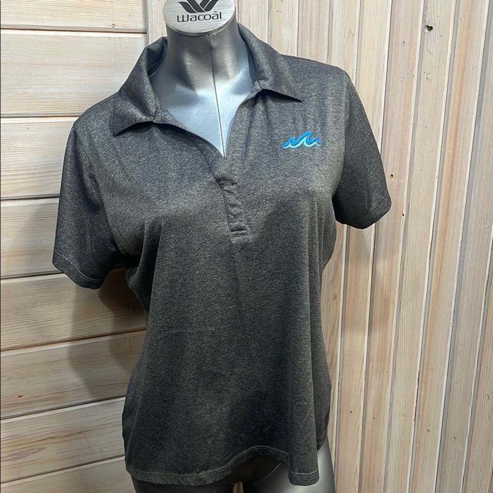 Source Unknown Gray Fitted Polo Shirt Short Sleeve